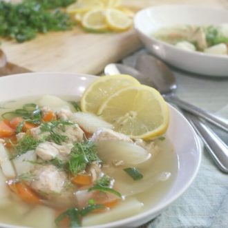 Nourishing Fish Soup - incredibly healthy made with wild fish stock. It's an economical way to get more nutrition in your diet. Whole30 and can easily be adapted to suit Paleo and GAPS diets.