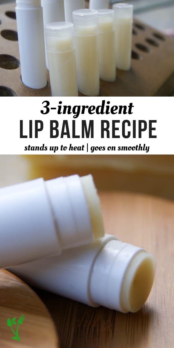 How to Make Lip Balm - A basic lip balm recipe that only calls for three simple, natural ingredients. The best part is it doesn't melt in the summer and goes on smoothly. #wellness #DIY