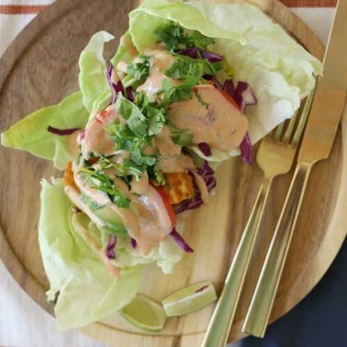 Cajun Fish Tacos with Zesty Dressing - can be enjoyed with sprouted tortillas or go paleo and use lettuce wraps. Check out the recipe!