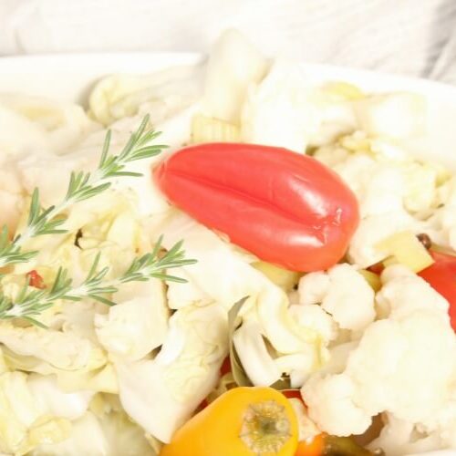Easy Fermented Vegetable Medley - coarsely chopped veggies are fermented in unrefined salted brine.