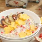 Fall Inspired Steel Cut Oatmeal - start the day off with a hearty breakfast topped with browned pears and other seasonal fruits.
