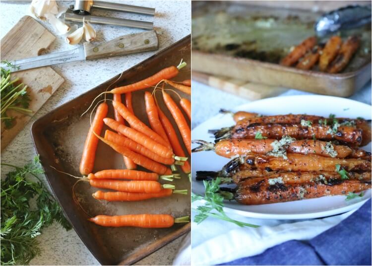 Roasted Carrots with Garlic & Basil - Oven roasted with garlic, basil, and unrefined salt. these roasted carrots make an easy and delicious side dish. gapsdiet | whole30 | paleo | aip