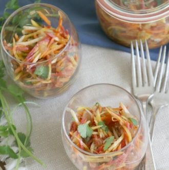 Carrot Salad with Cilantro and Garlic - zesty, pungent, delicious and very easy to make. paleo | gaps | whole30
