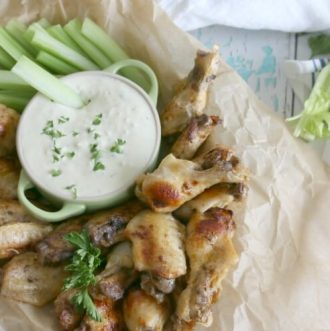 Instant Pot Buffalo Chicken Wings with Blue Cheese Dip - real food, refined sugar free and easy to make in the pressure cooker.