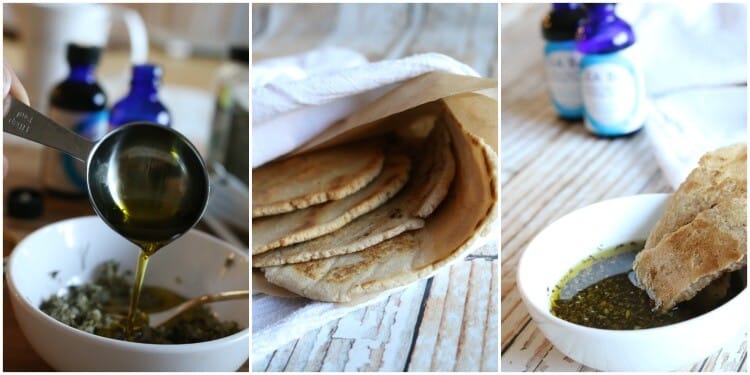 Gluten Free Flatbread with Herb & Garlic Dipping Oil - grain free | healthy | real food