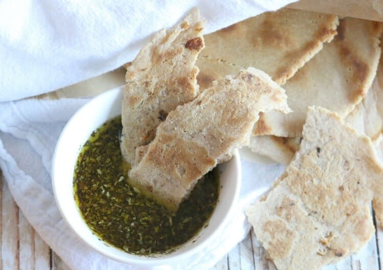 Gluten Free Flatbread with Herb Dipping Oil Prepare + Nourish