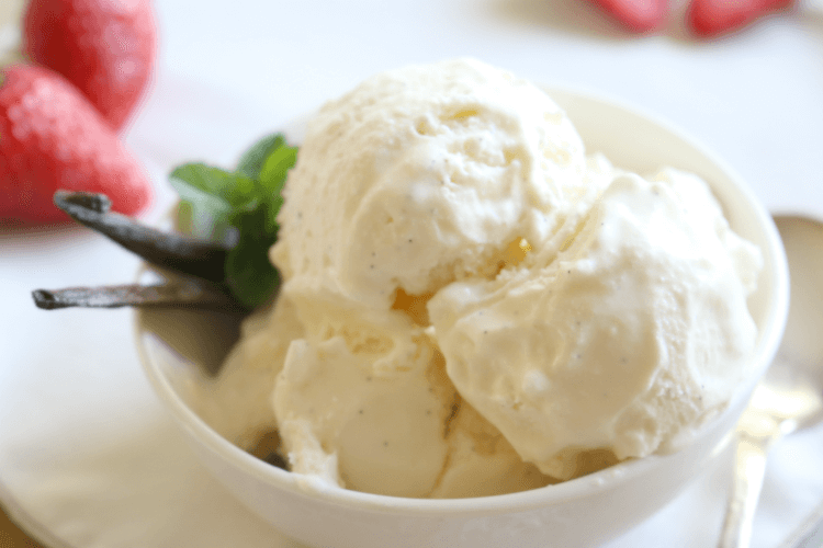 3 Ingredient Vanilla Bean Ice Cream - This Paleo treat is rich in healthy dairy free fats and loaded with vanilla bean specks. Made with coconut milk. 