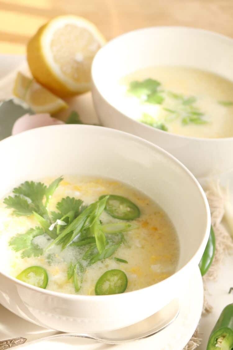 This Simple Egg Drop Soup is rich in nutrition and healthy fats. It doesn't have a thickener making this an easy paleo breakfast, lunch or dinner.