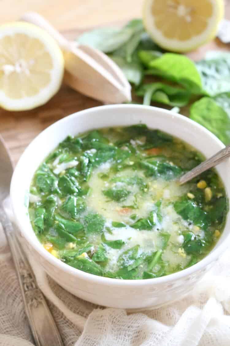 Potato and Sorrel Soup (or use spinach) - high in protein and full of flavor, this 30 minute soup is just as nutritious as it is pretty.