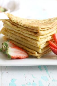 4 Ingredient Paleo Crêpes - Easily made with 4 common ingredients found in most kitchens. They're enjoyed sweet or savory with your favorite fixings. Grain free, Dairy Free, Gluten Free