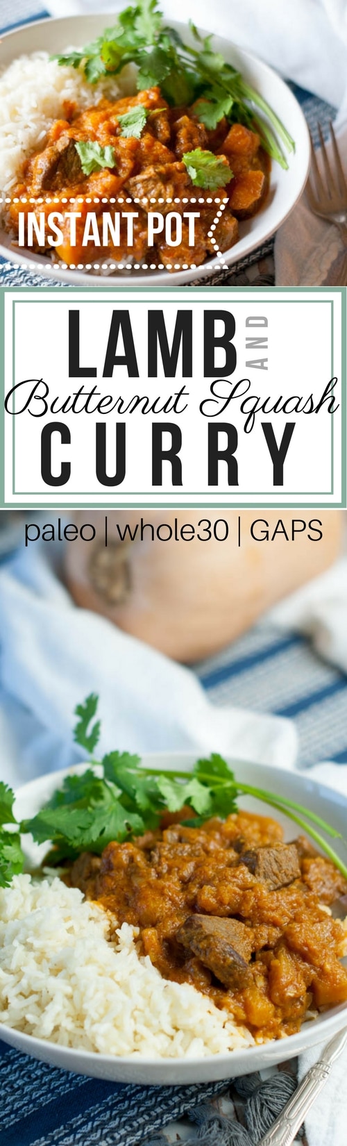 Lamb and Butternut Squash Curry made in the electric pressure cooker