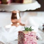 This cranberry crepe cake layers tender gluten-free crepes with whipped coconut cream and a tart cranberry maple filling. A naturally sweet dessert that feels special but totally gluten free and dairy free.