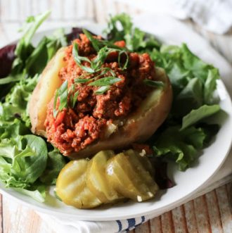 Veggie-Packed Sloppy Joes (Paleo, Whole30, Low-Carb) - These 30-minute Sloppy Joes are packed with vegetables and loaded with flavor. Most importantly, this takes only 30 minutes to prepare (sweet potatoes included!). #paleo #sloppyjoes #lowcarbmeal #30minutemeal