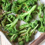 Easy Oven Roasted Broccolini Recipe (Low-Carb, Primal, GAPS) - This stupid easy side dish consists of 2 minutes hands-on prep time and 4 simple ingredients. It's low carb, GAPS, Primal, and overall a healthy side dish with very little effort. #lowcarb #healthysidedish