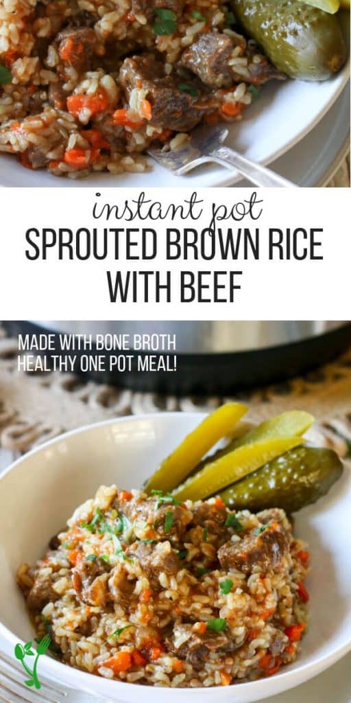Instant Pot Sprouted Brown Rice with Beef (healthy one pot meal