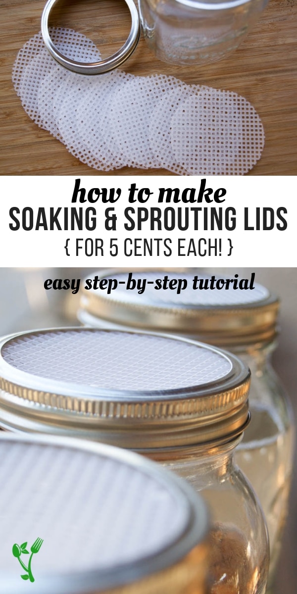 DIY Soaking & Sprouting Lids for Mason Jars - These DIY Soaking & Sprouting Lids for Mason Jars can be made at home for 5 cents each. Economical way to absorb more nutrients.