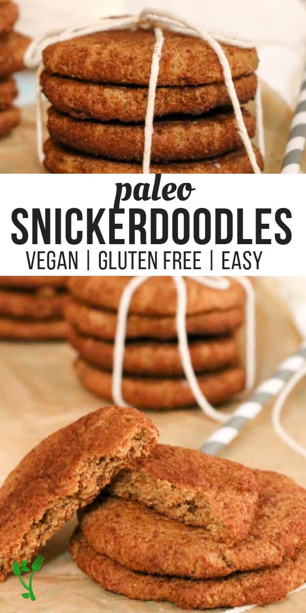 Paleo Snickerdoodles - these gluten free cookies have 6 simple ingredients. Crispy on the outside and chewy on the inside. #paleo #cookies
