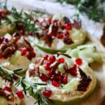 Savory Sliced Apple Appetizers - Slightly tart slices of Granny Smith apples are loaded with savory cream cheese and delicious crunchy toppings. #gapsdiet #appetizers #primalfood