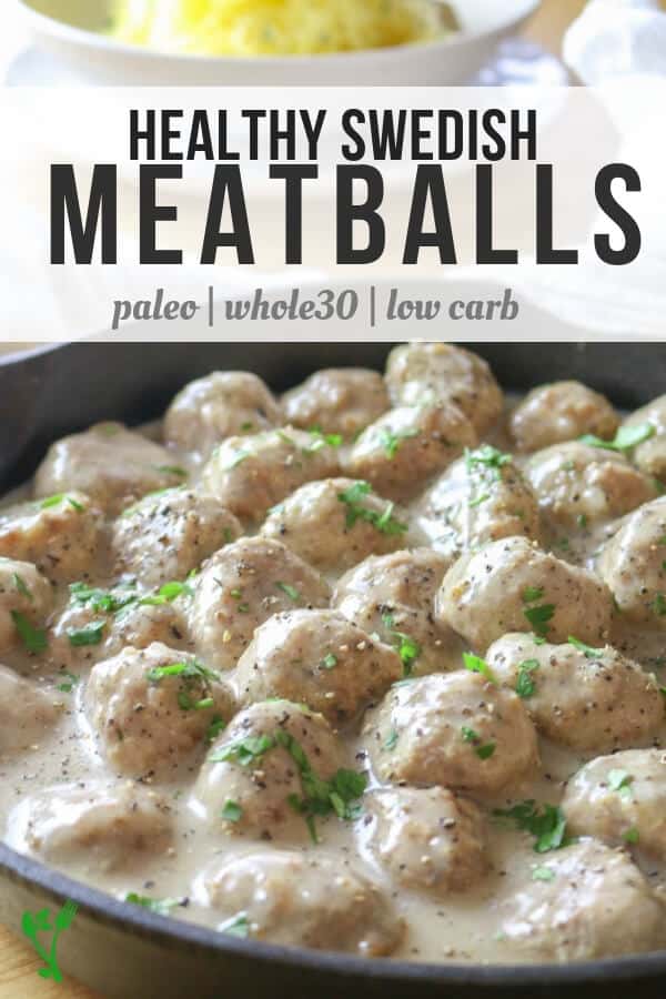 Oven-Baked Swedish Meatballs (Paleo, Whole30) - These Paleo Swedish Meatballs are just as satisfying as the original comfort food but without the gluten or dairy. They come together easily, baked to perfection in the oven, and then smothered in the delicious gluten-free gravy. #whole30 #ovenbaked