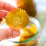 Mango & Cream Gummy Candies - Trader Joe's Copycat!! Mango and Cream Gummies are a gut-healing, refined sugar-free, and an overall healthy treat that your whole family will love. It's a simple Paleo and GAPS candy that takes 20 minutes to make. #paleotreats #copycat