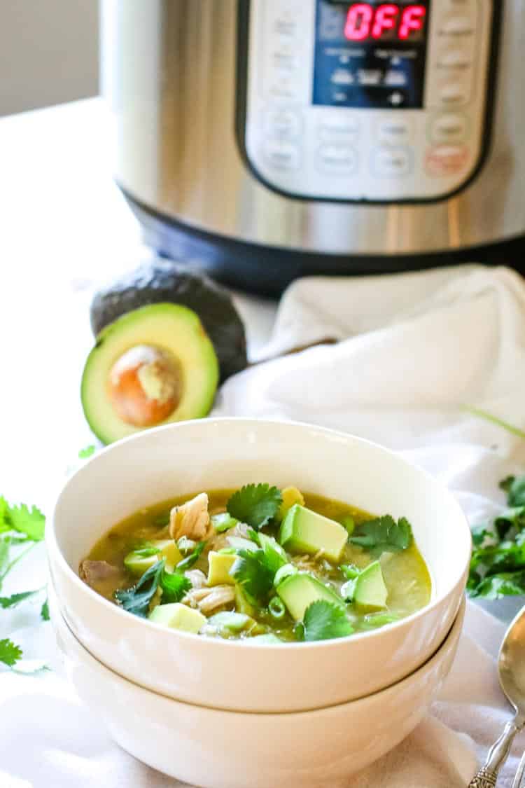 White chicken chili in small bowl