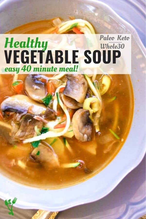 Healthy Vegetable Soup with mushrooms