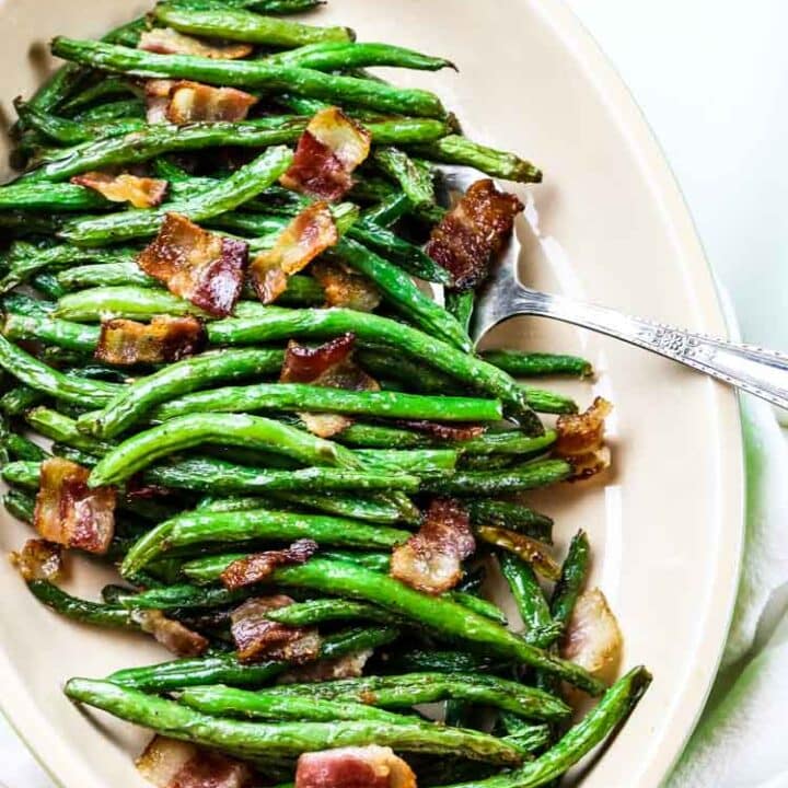 Roasted Green Beans with Bacon - Prepare + Nourish