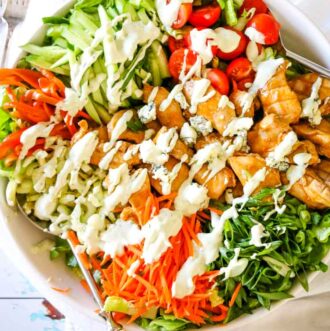 Healthy Buffalo Chicken Salad with Blue Cheese Dressing