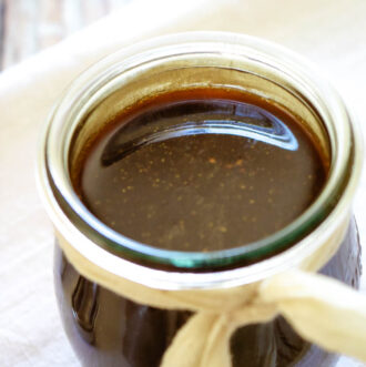 Small weck jar of homemade soy-free Worcestershire Sauce