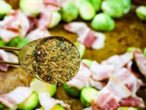 Toss Brussels sprouts with seasoning and oil