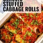 text overlay Classic Stuffed Cabbage Rolls