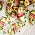 flat lay of jalapeno poppers with bacon