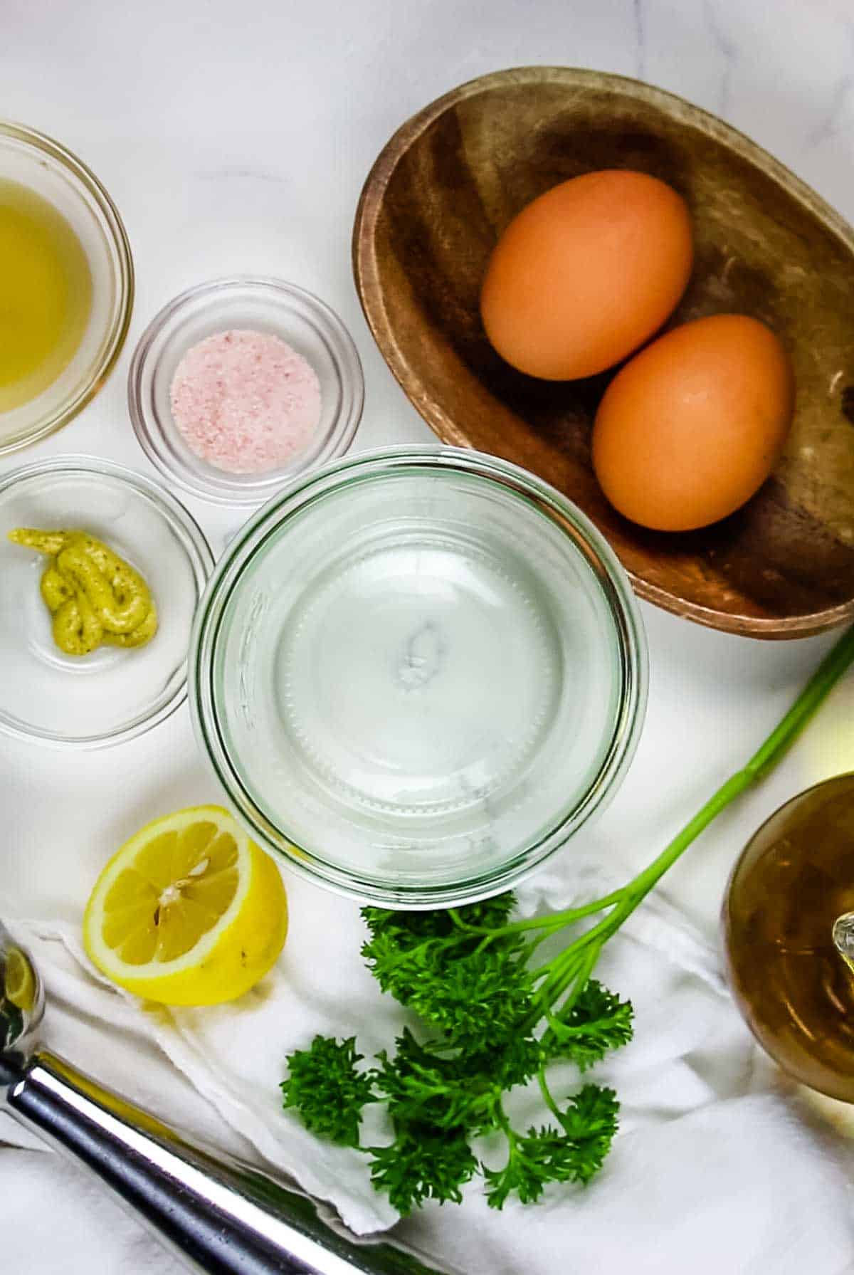 ingredients for homemade mayonnaise
