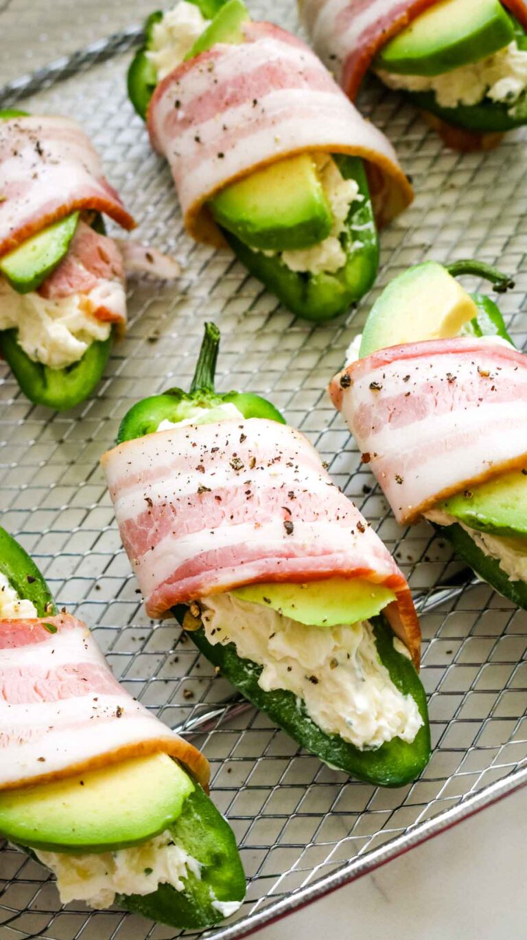 Air Fryer Bacon Wrapped Jalapeño Poppers Prepare + Nourish
