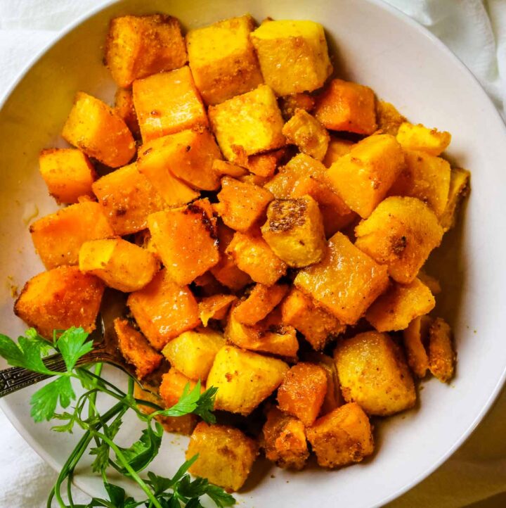 Air Fryer Roasted Butternut Squash - Prepare + Nourish