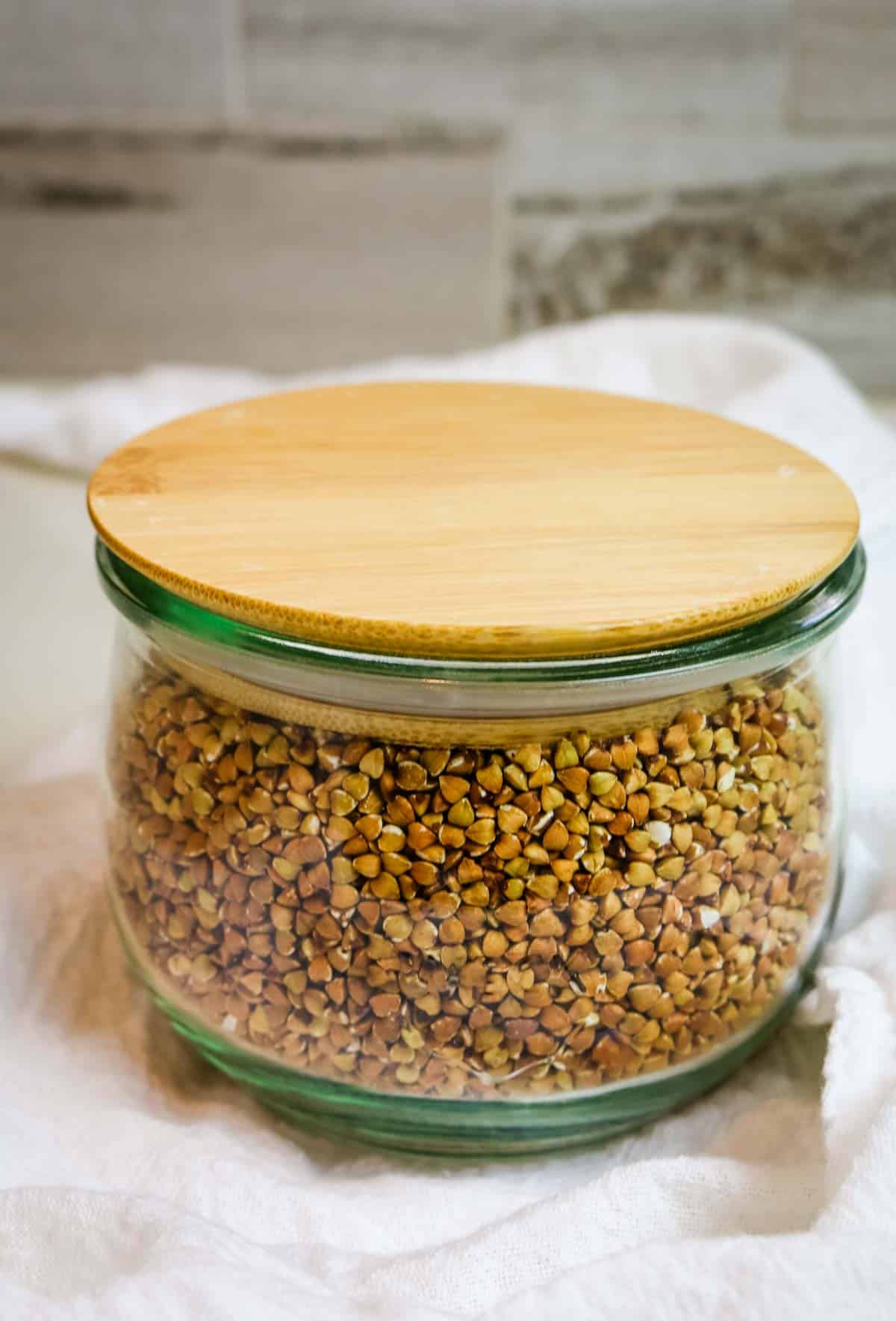buckwheat kasha in a weck jar.