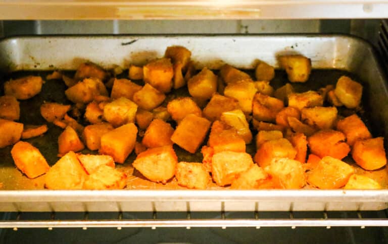 butternut squash cubes in air fryer toaster oven.