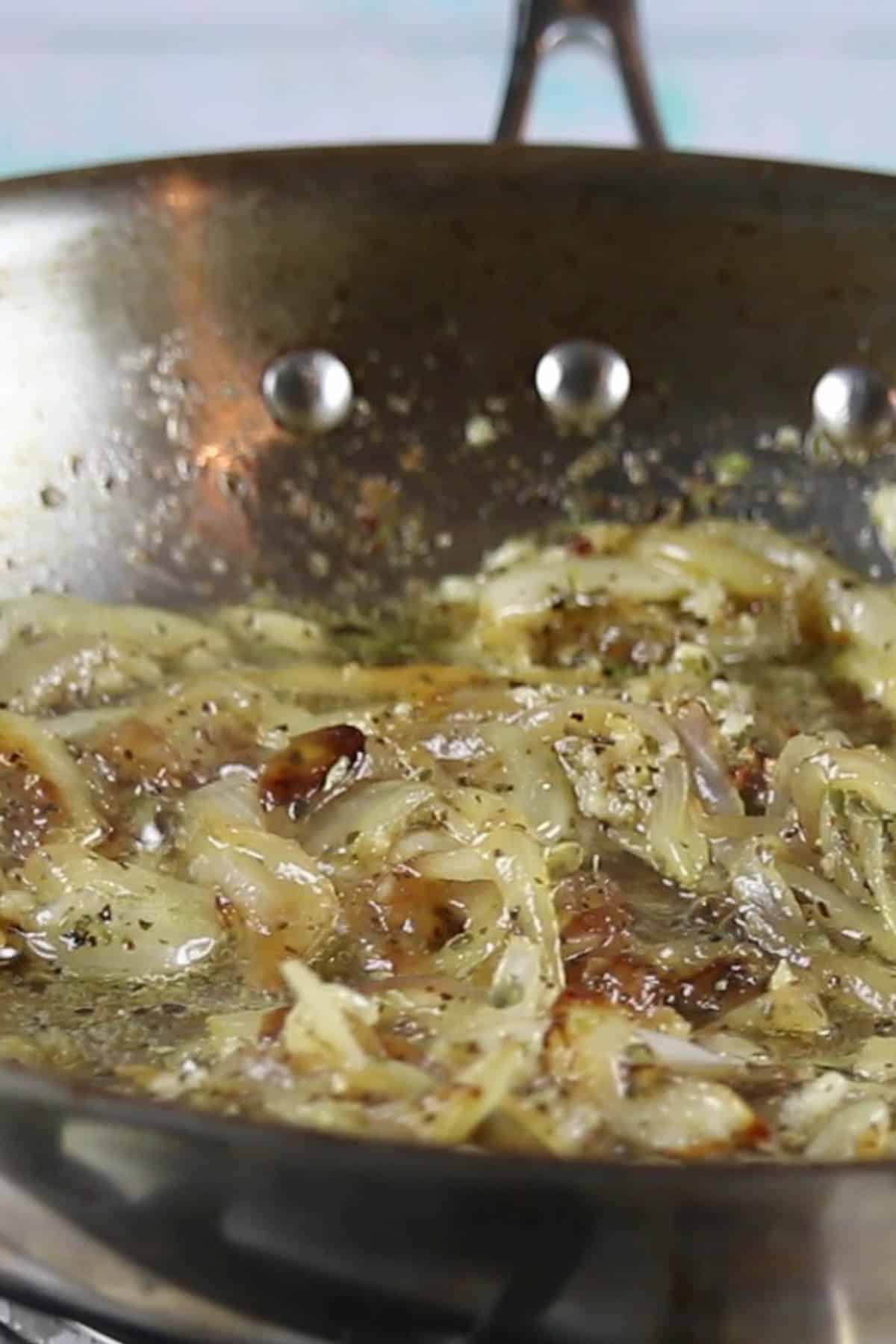 caramelized onions with spices.