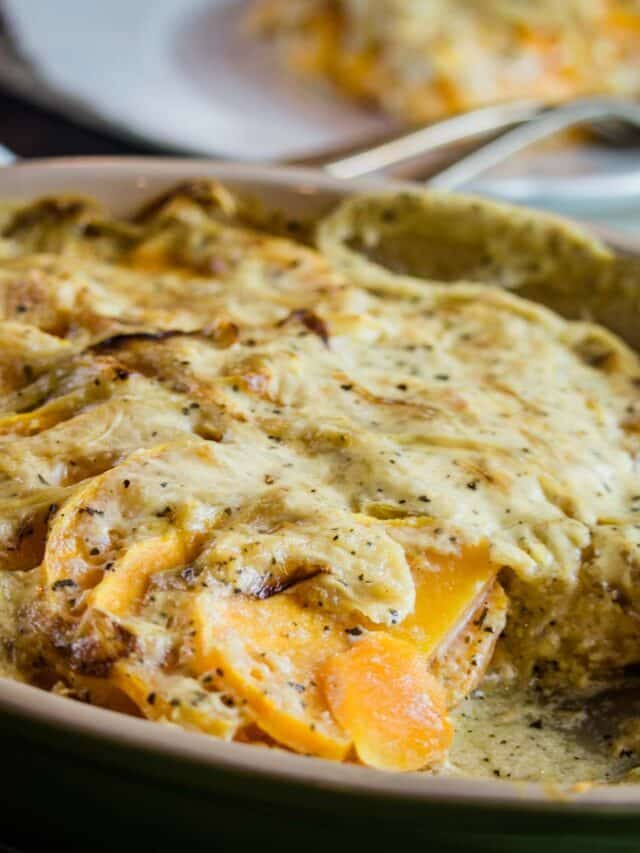Scalloped Butternut Squash with Cream Sauce
