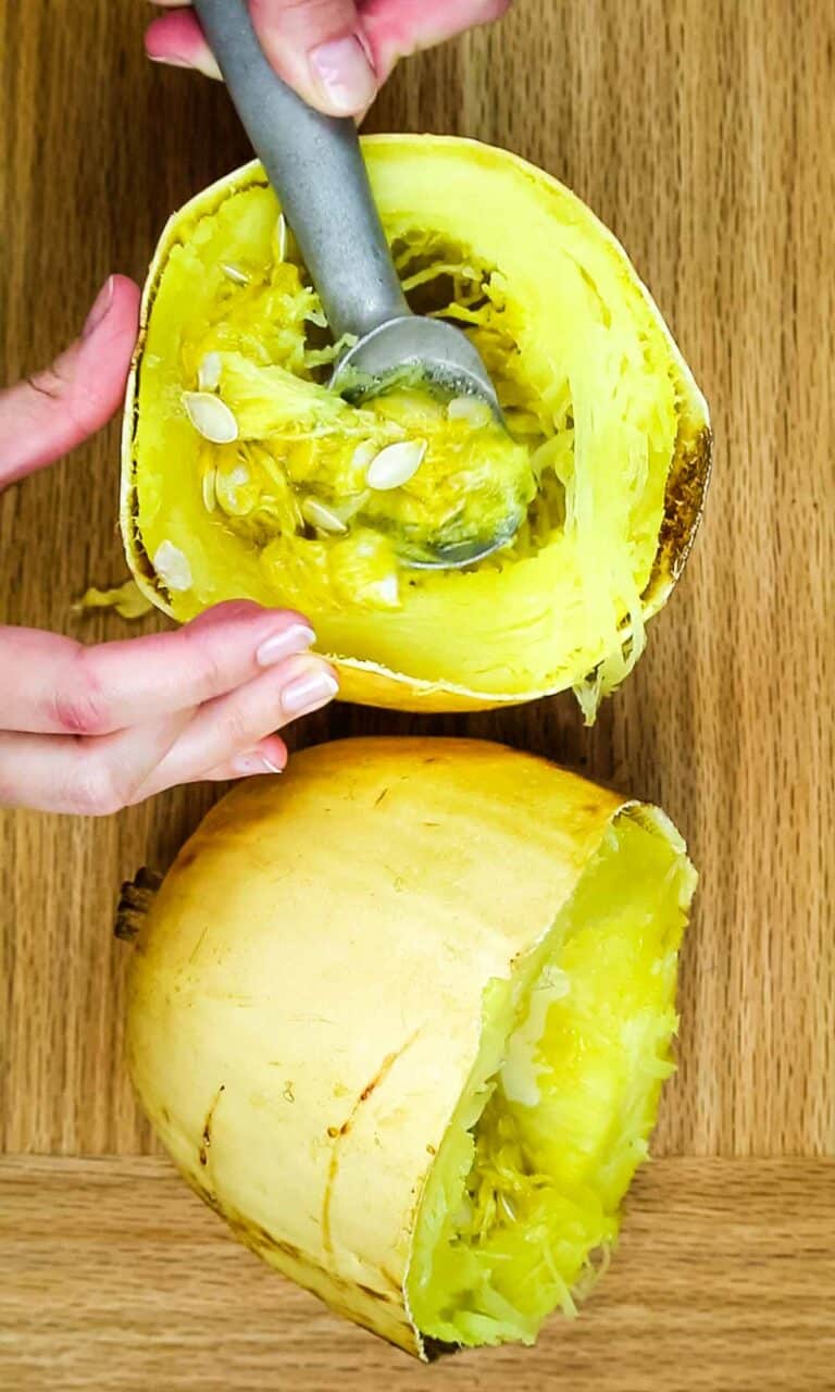 How to Cut and Cook Spaghetti Squash for Long Strands - Prepare + Nourish