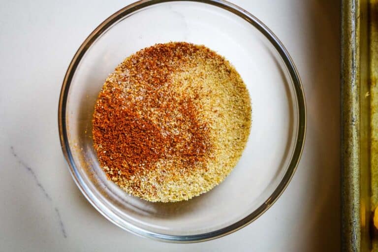 dried seasonings in a glass bowl.