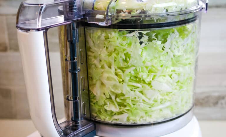 cabbage in a food processor.