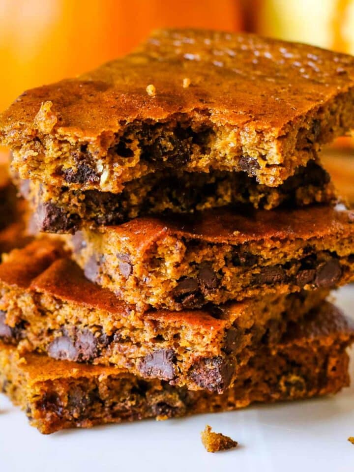 pumpkin bars stacked on top