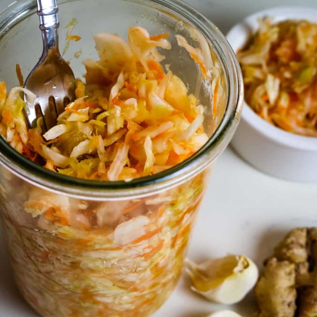 Spicy Sauerkraut with Ginger and Garlic - Prepare + Nourish