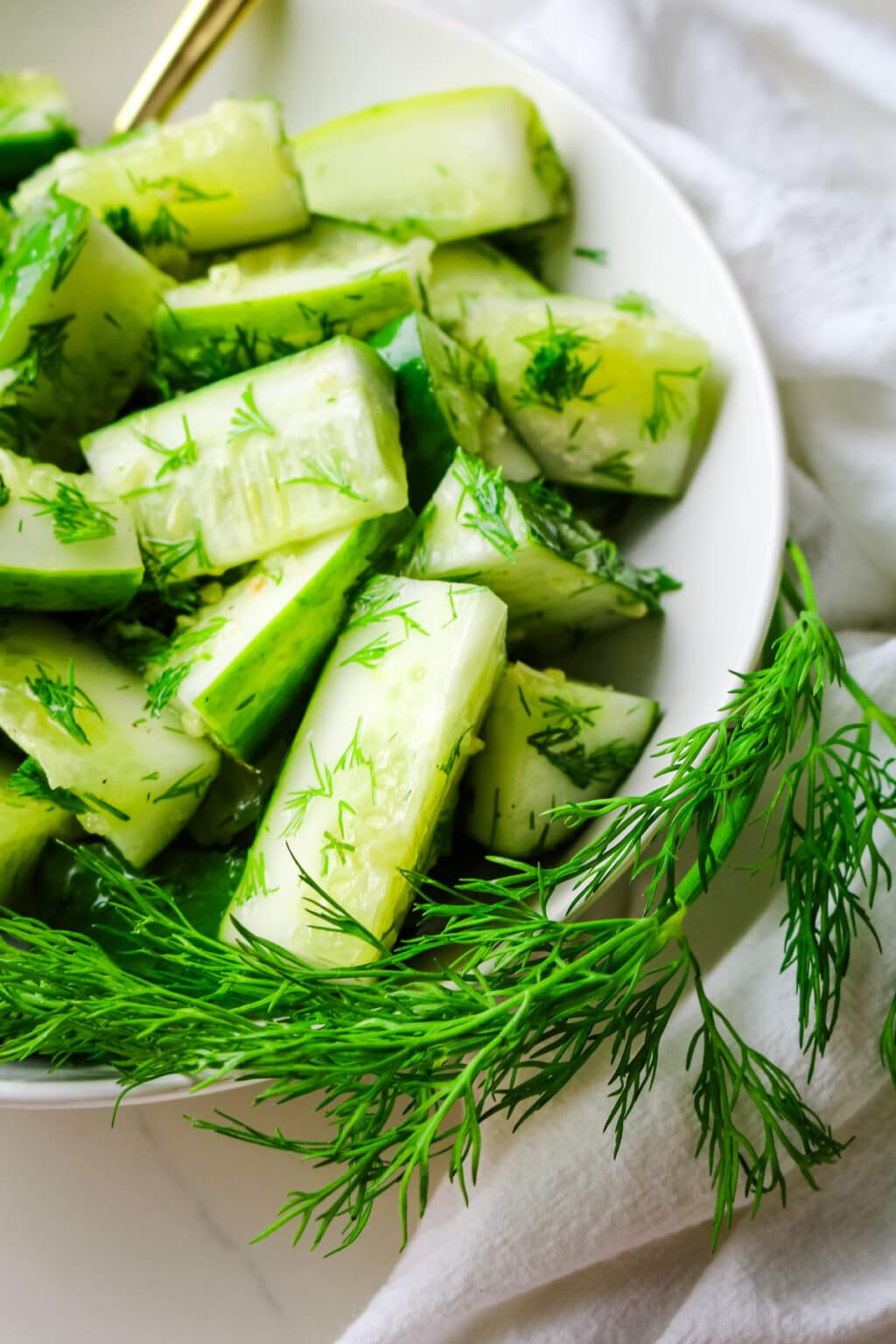 Easy and Fresh Cucumber Dill Salad Recipe with Garlic Prepare + Nourish