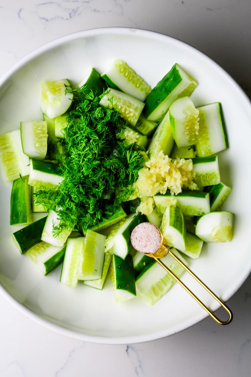 Easy and Fresh Cucumber Dill Salad Recipe with Garlic Prepare + Nourish