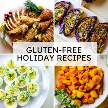 collage of 4 holiday recipes with text overlay