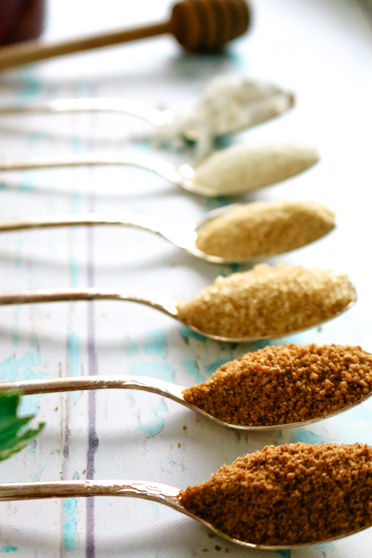 spoonfuls of natural and unrefined sweeteners like brown sugar, sucanat, and turbinado.