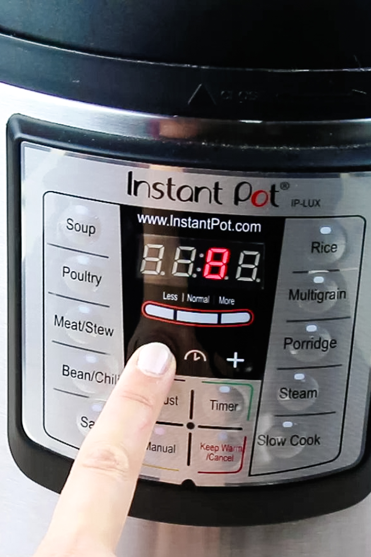 instant pot set to manual and time reduced to 8 minutes.