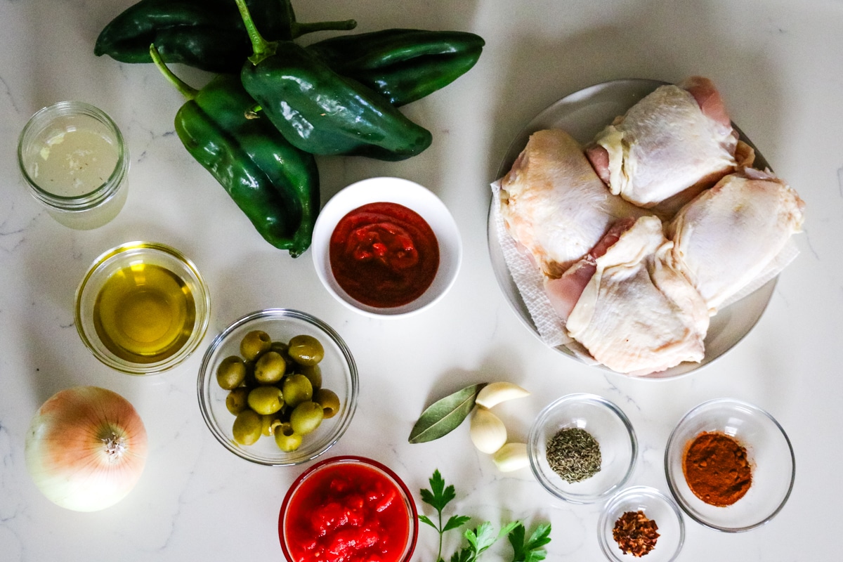 ingredients for basque chicken.